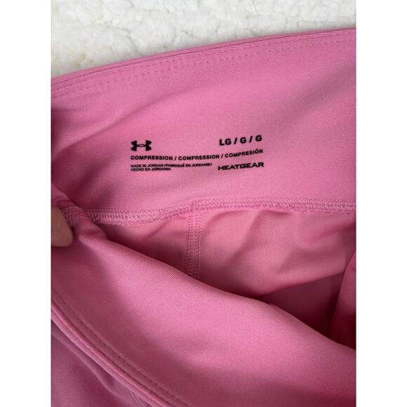 Under Armour HeatGear Pink Black Capri Leggings Women’s Large - Picture 7 of 11